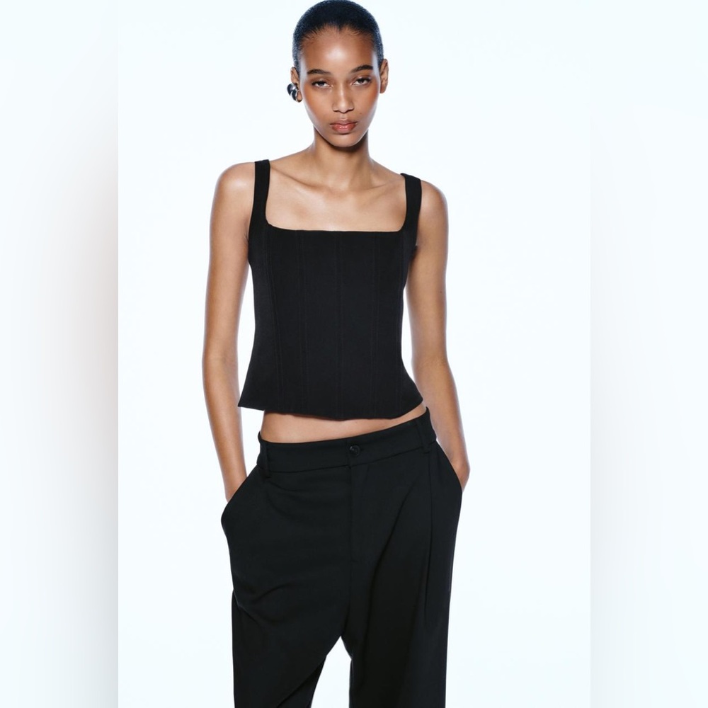 Zara black bustier top - Worn only 2 times